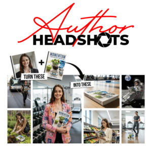 Author Headshots logo and examples