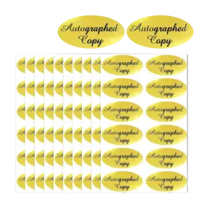 autographed copy stickers for books